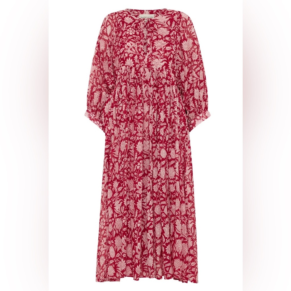 Daughters of India Midi Kyra Dress in Saffron